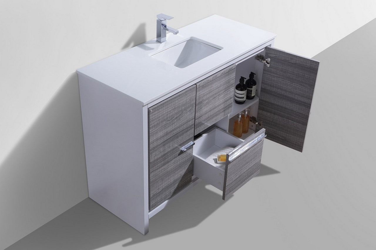 Dolce 48″ Modern Bathroom Vanity with White Quartz Counter-Top - Bhdepot 