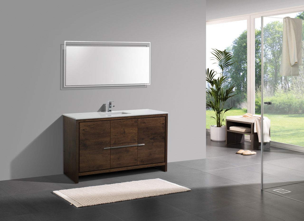 Dolce 60″ Modern Bathroom Vanity with White Quartz Counter-Top - Bhdepot 