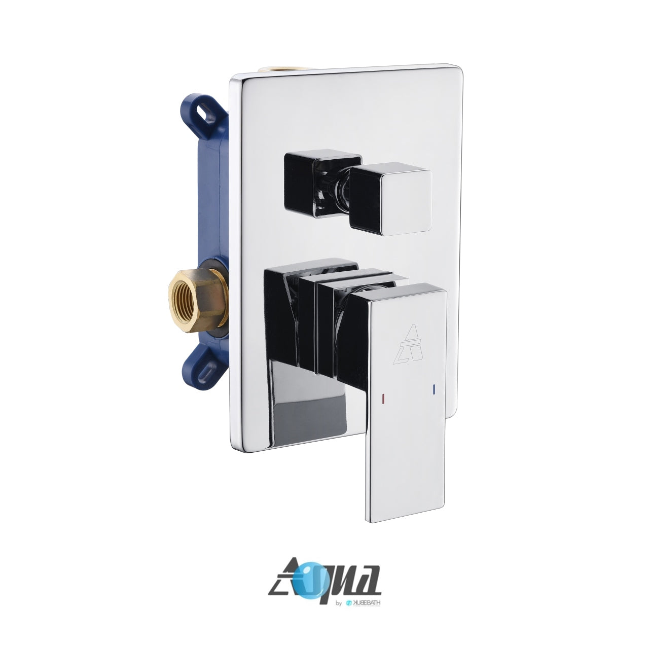 Aqua Piazza Brass Shower Set with Ceiling Mount Square Rain Shower and Handheld - Home and Bath Depot
