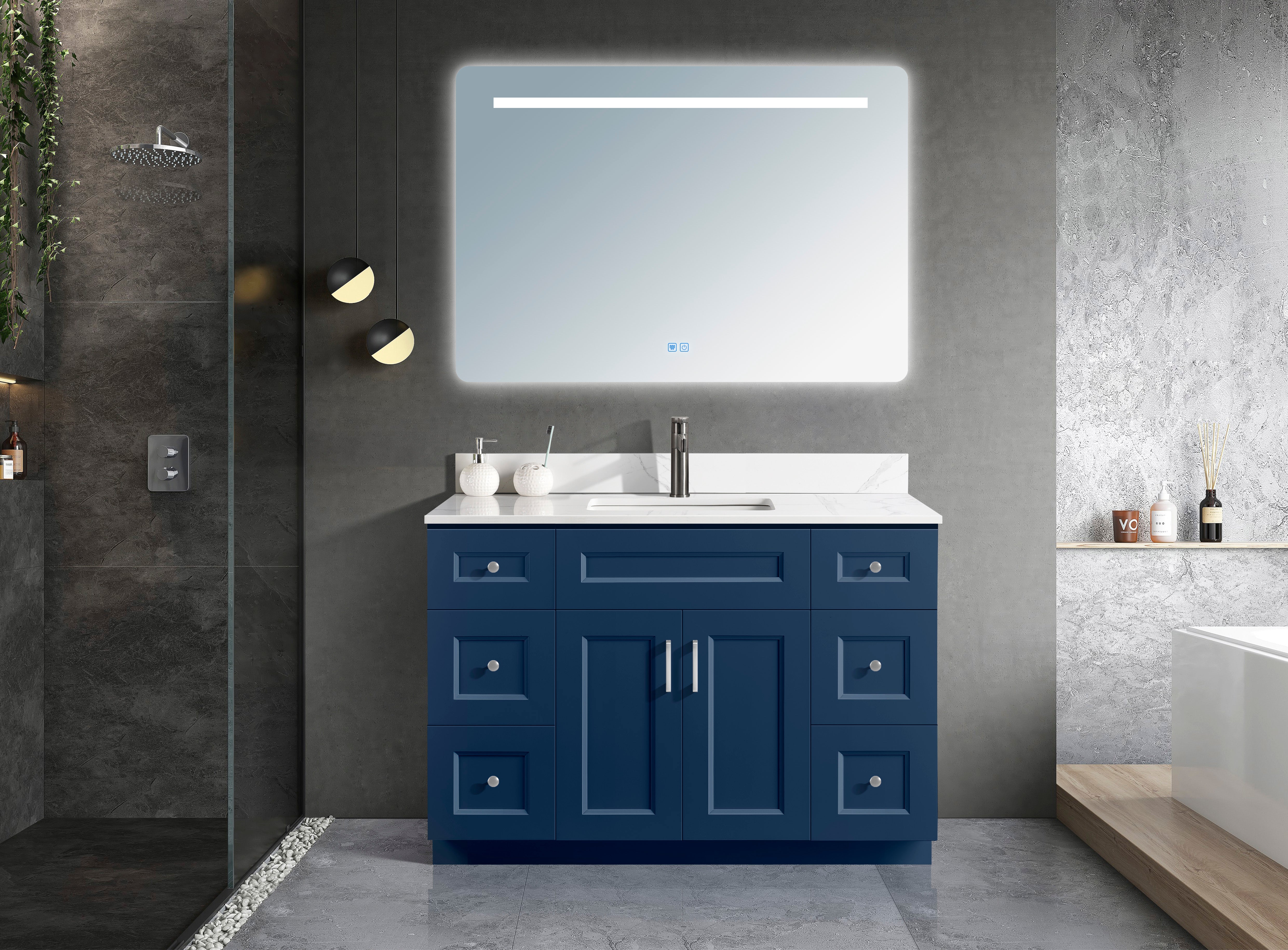 Serena 48″ Free Standing Bathroom Vanity With Quartz Countertop - Bhdepot 