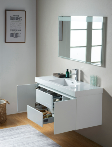 Vanity Art - Berlin 48" Single Sink Wall-Mount Bathroom Vanity - Bhdepot 