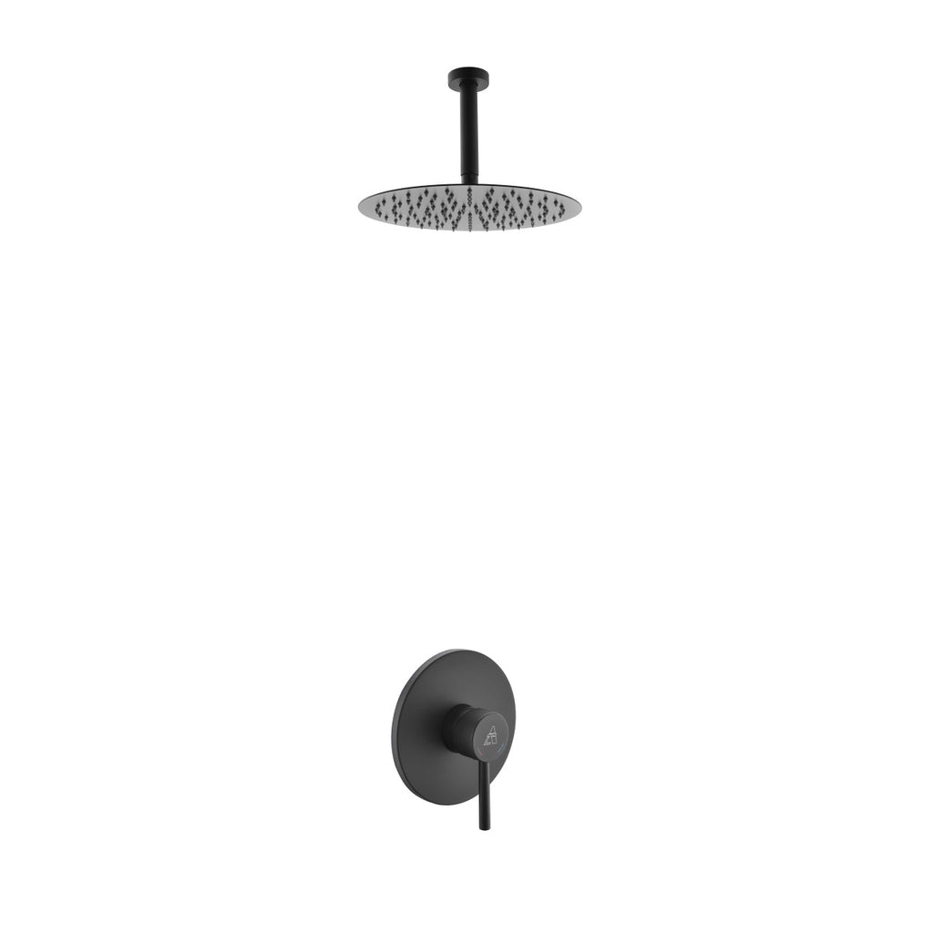 Aqua Rondo Shower Set With Ceiling Mount Rain Shower Head - Home and Bath Depot