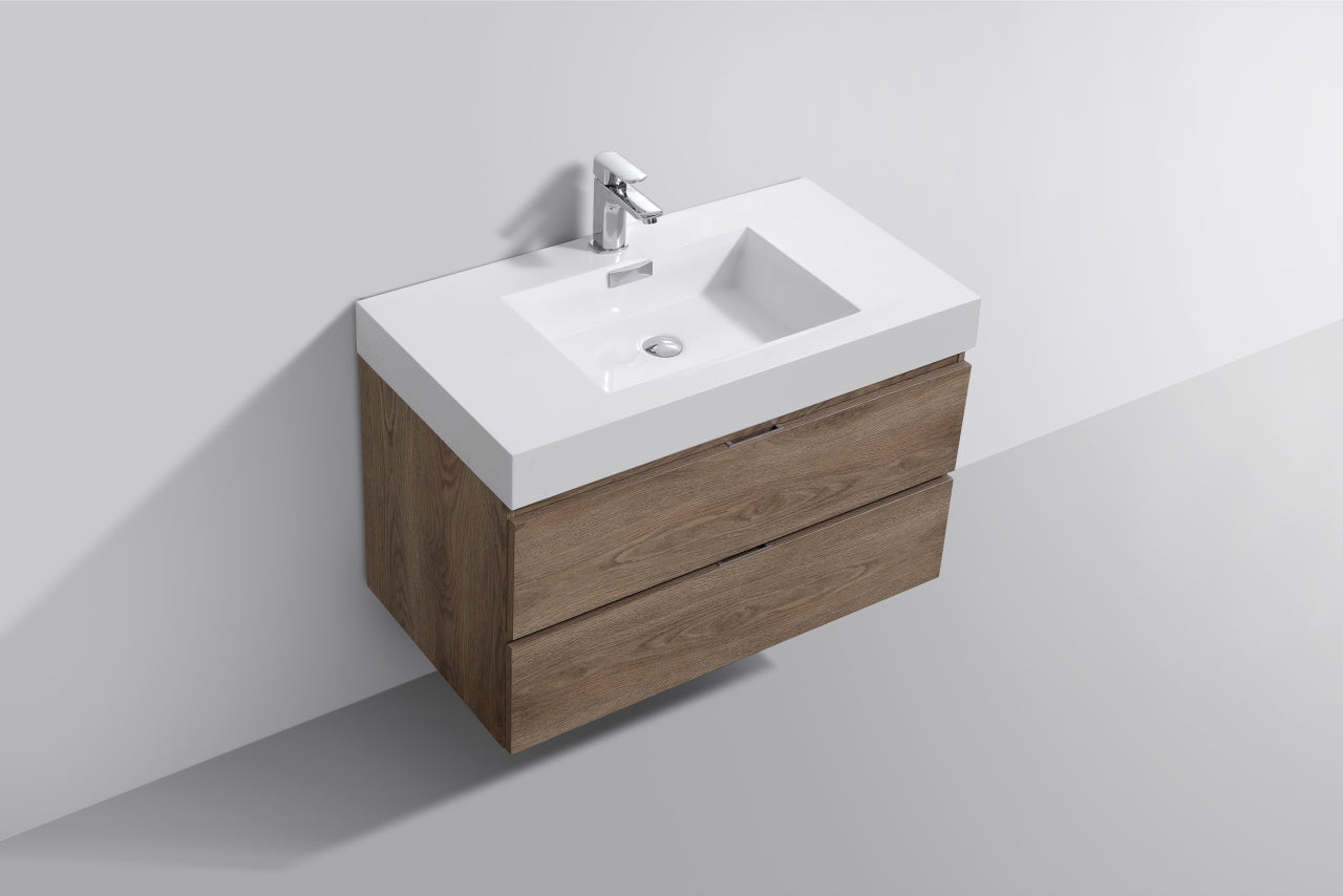 Bliss 36" Wall Mount Modern Bathroom Vanity - Home and Bath Depot