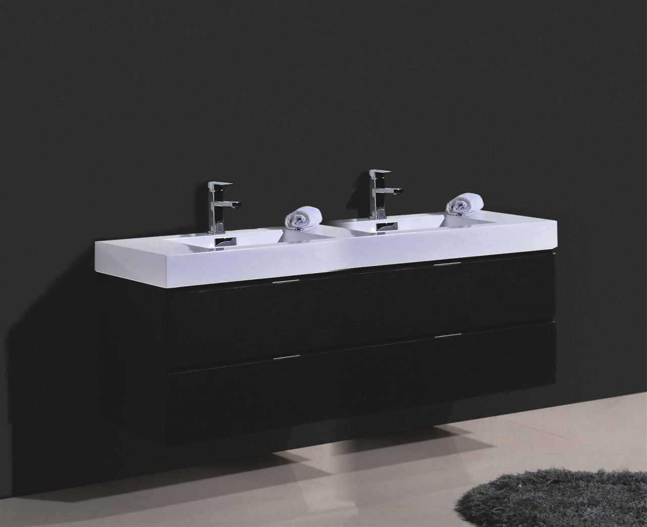 Bliss 80" Double Sink Wall Mount Modern Bathroom Vanity - Home and Bath Depot