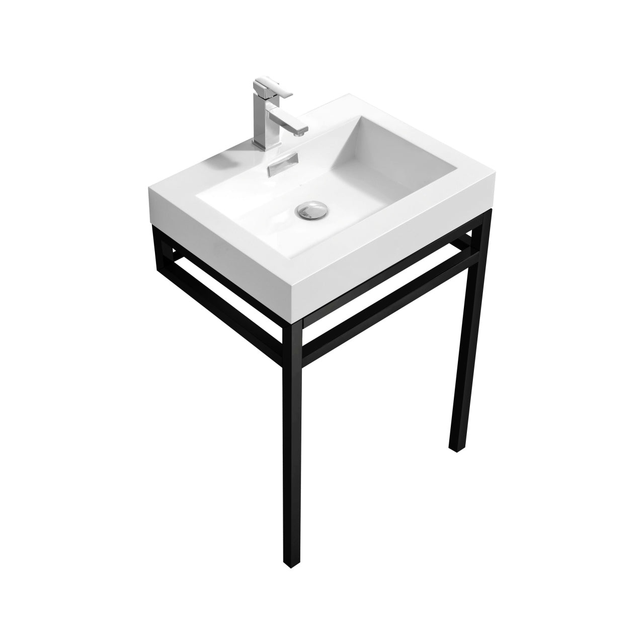 Haus 24" Stainless Steel Console w/ White Acrylic Sink - Home and Bath Depot
