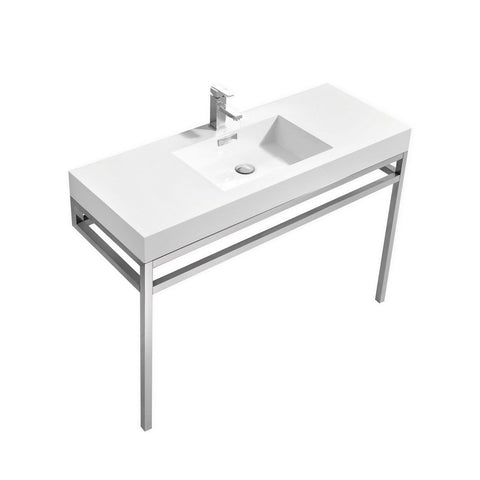 Haus 48" Stainless Steel Console w/ White Acrylic Sink - Home and Bath Depot