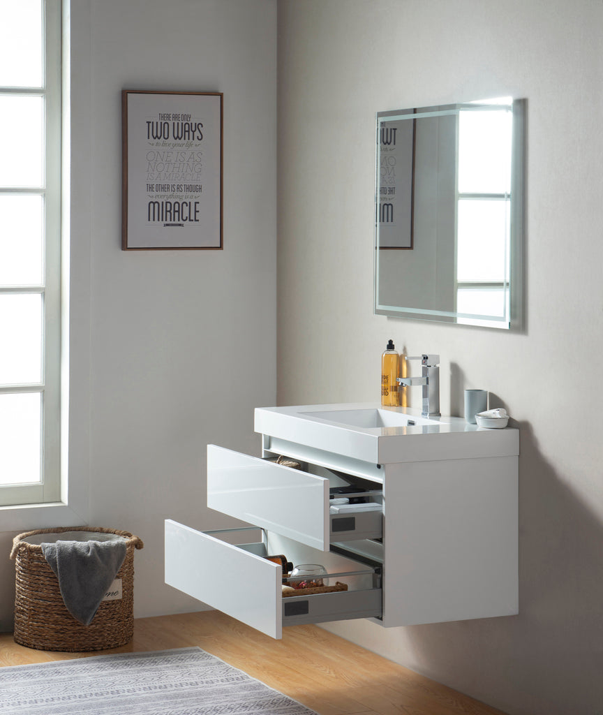 Vanity Art - Berlin 36" Wall-Mount Single Sink Bathroom Vanity - Bhdepot 