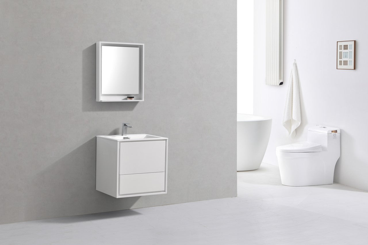 DeLusso 24" Wall Mount Modern Bathroom Vanity - Home and Bath Depot