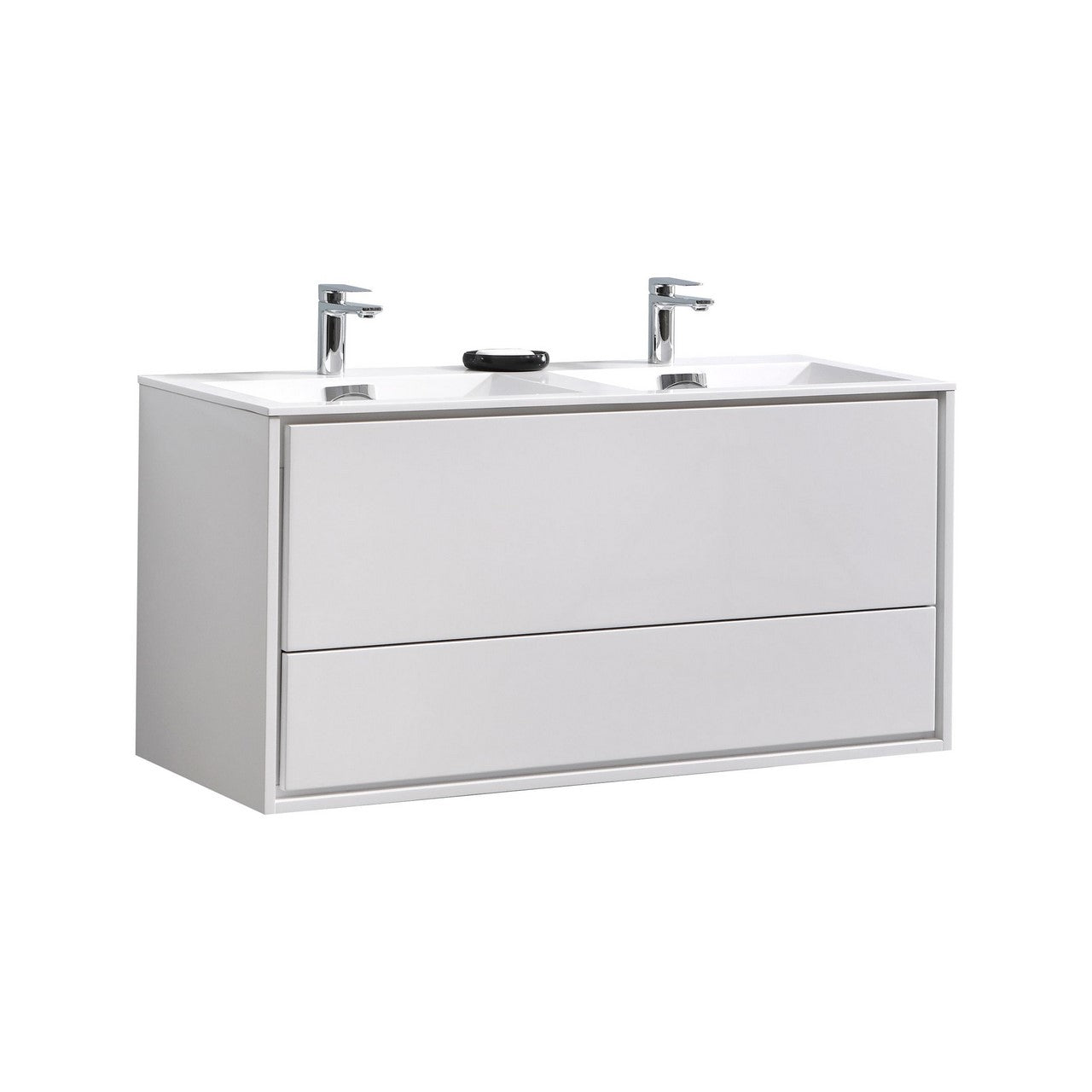 DeLusso 48" Double Sink Wall Mount Modern Bathroom Vanity - Home and Bath Depot