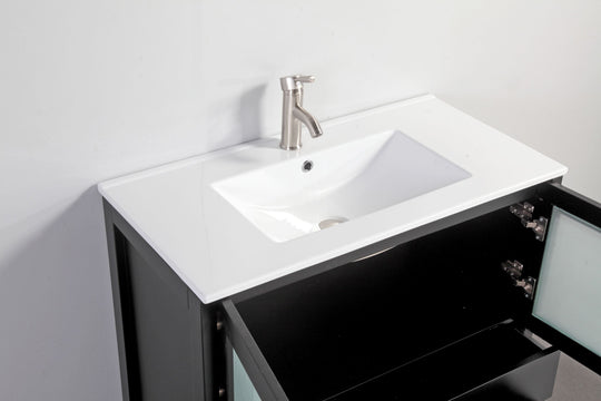 Vanity Art - London 72" Double Sink Bathroom Vanity Set with Sink and Mirrors - 1 Side Cabinet - Bhdepot 