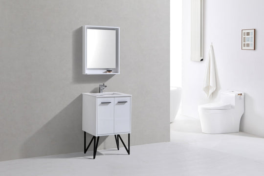 Bosco 24" Modern Bathroom Vanity w/ Quartz Countertop - Home and Bath Depot