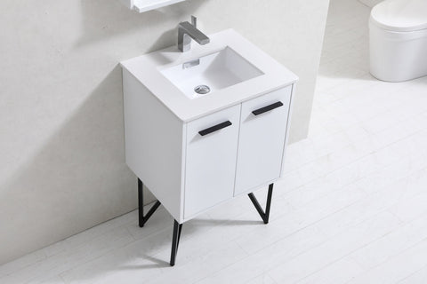 Bosco 24" Modern Bathroom Vanity w/ Quartz Countertop - Home and Bath Depot
