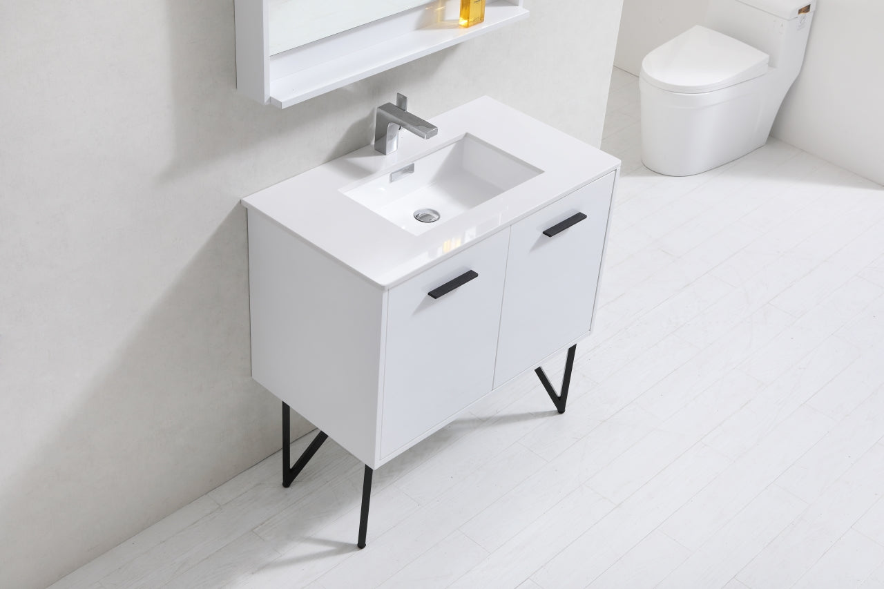 Bosco 36" Modern Bathroom Vanity w/ Quartz Countertop - Home and Bath Depot