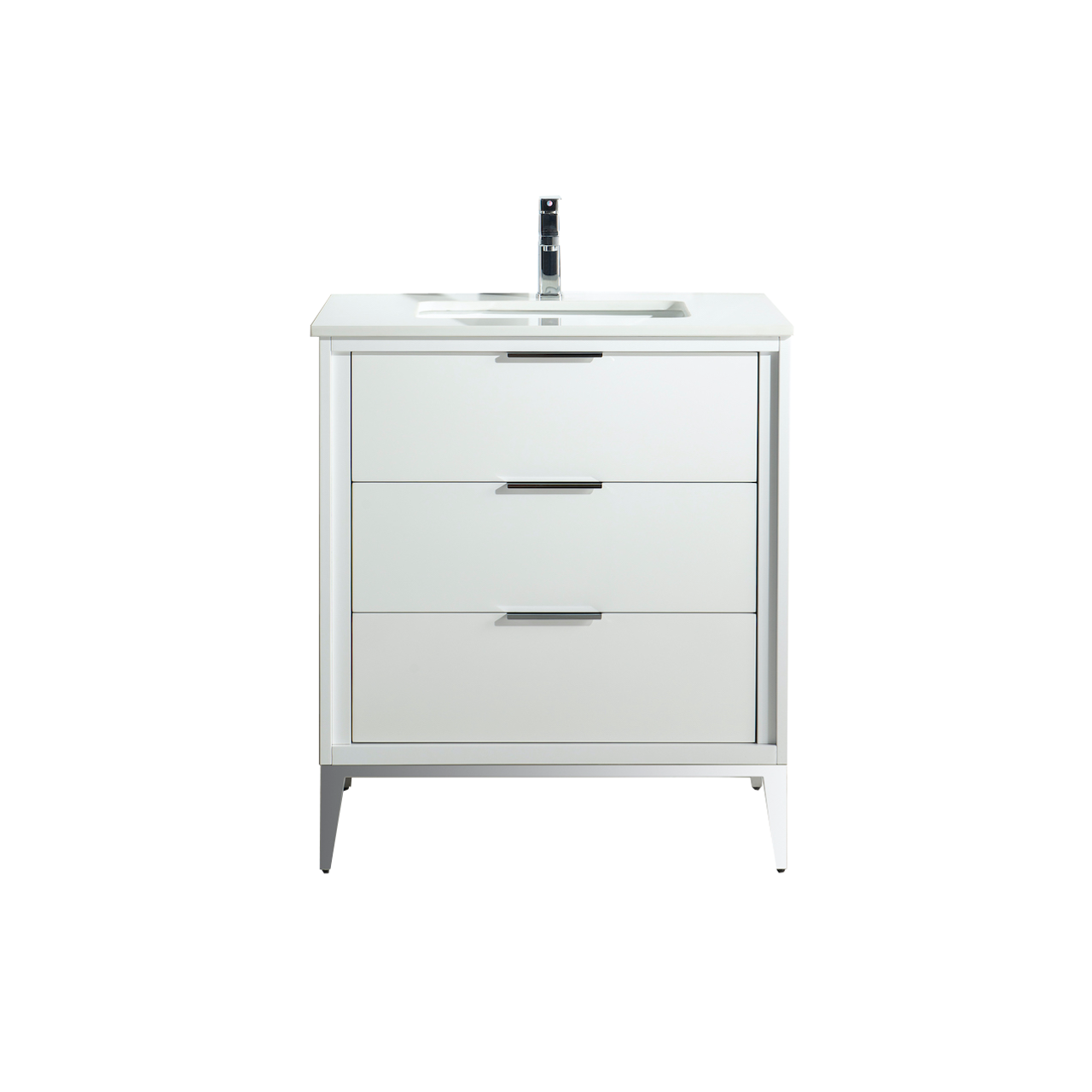 Divani 30" Gloss Vanity with Quartz Countertop - Bhdepot 