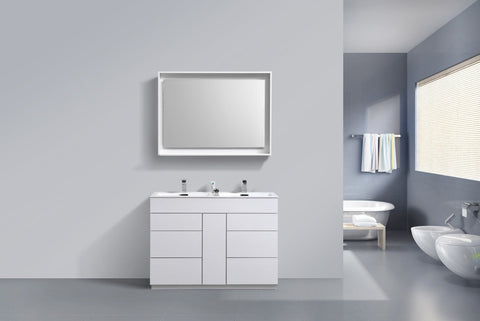Milano 48" Double Sink Modern Bathroom Vanity - Home and Bath Depot