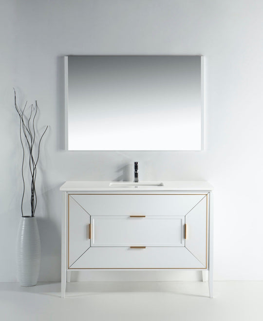 Vetro 48" Gloss Vanity with Quartz Countertop - Bhdepot 