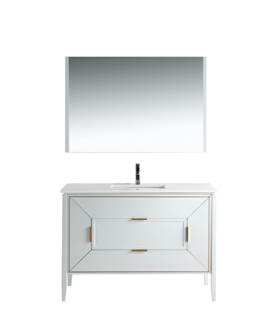 Vetro 48" Gloss Vanity with Quartz Countertop - Bhdepot 