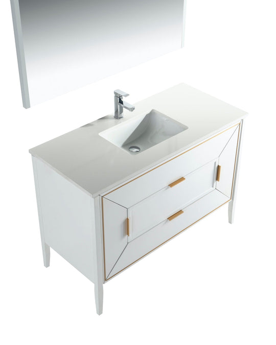 Vetro 48" Gloss Vanity with Quartz Countertop - Bhdepot 