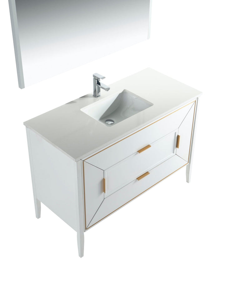 Vetro 48" Gloss Vanity with Quartz Countertop - Bhdepot 