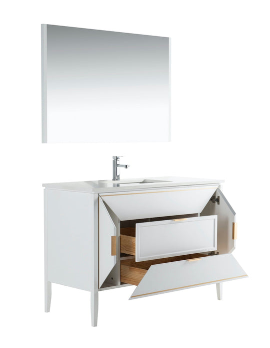 Vetro 48" Gloss Vanity with Quartz Countertop - Bhdepot 