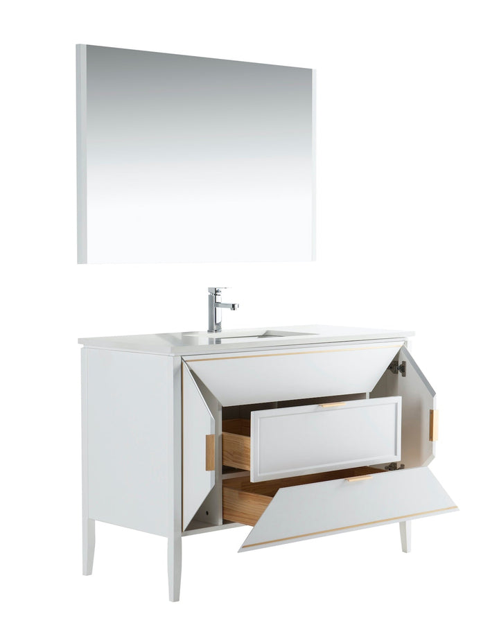 Vetro 48" Gloss Vanity with Quartz Countertop - Bhdepot 