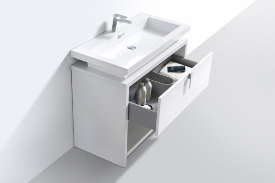 Levi 40" Modern Bathroom Vanity w/ Cubby Hole - Home and Bath Depot