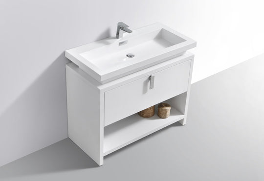 Levi 40" Modern Bathroom Vanity w/ Cubby Hole - Home and Bath Depot