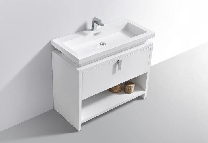 Levi 40" Modern Bathroom Vanity w/ Cubby Hole - Home and Bath Depot