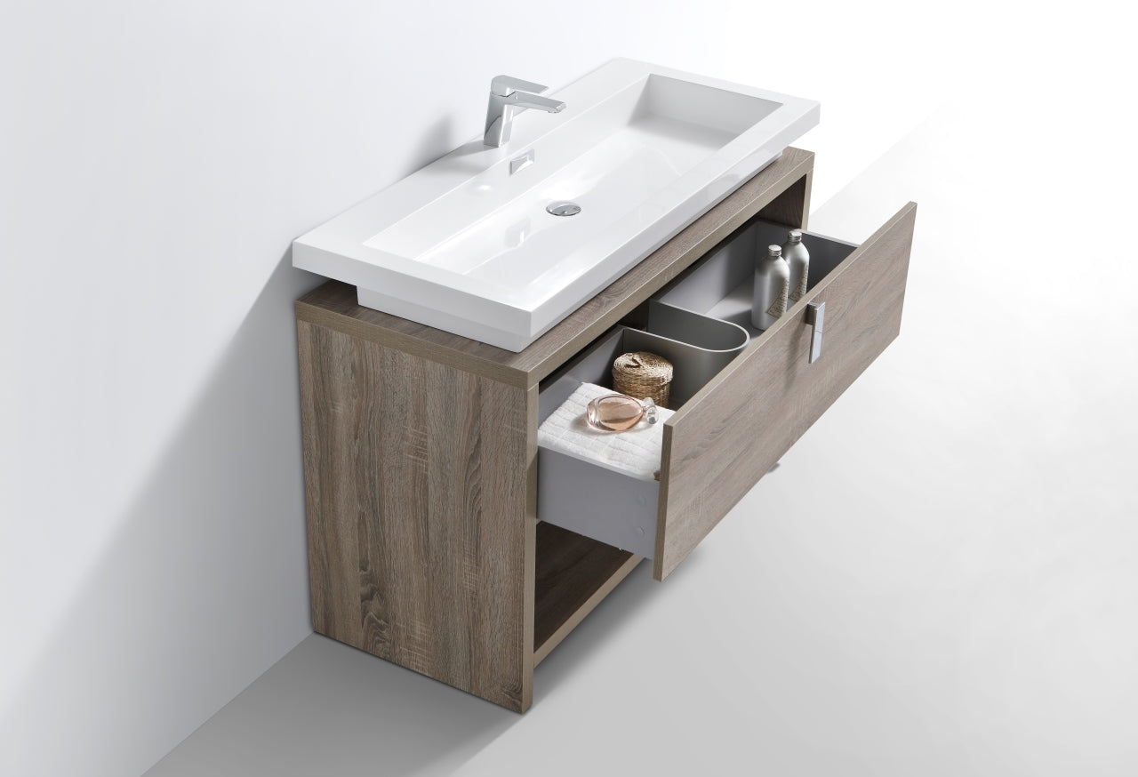 Levi 48" Modern Bathroom Vanity w/ Cubby Hole - Home and Bath Depot