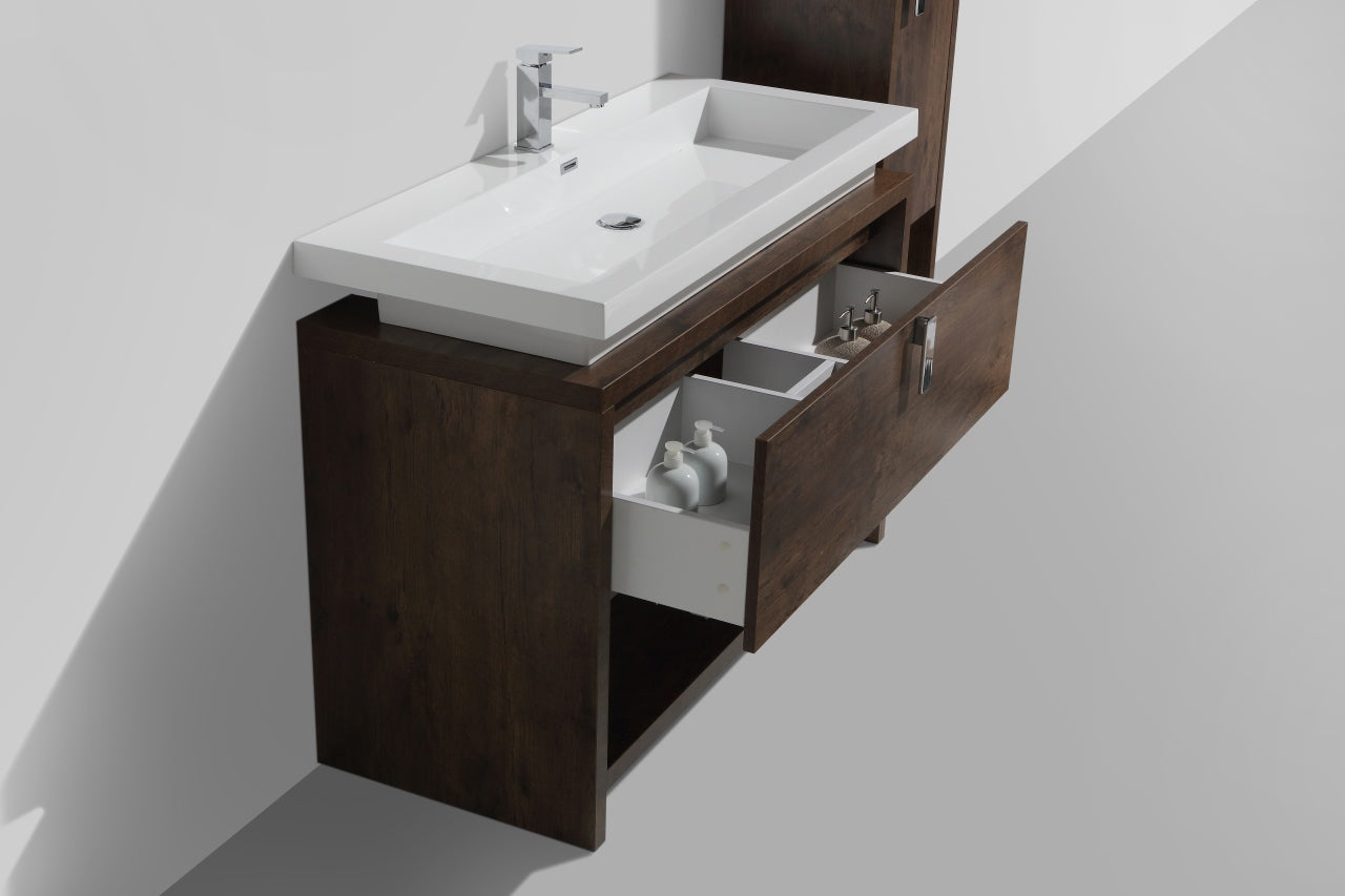 Levi 48" Modern Bathroom Vanity w/ Cubby Hole - Home and Bath Depot