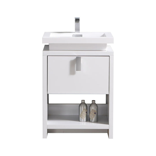 Levi 24" Modern Bathroom Vanity w/ Cubby Hole - Home and Bath Depot