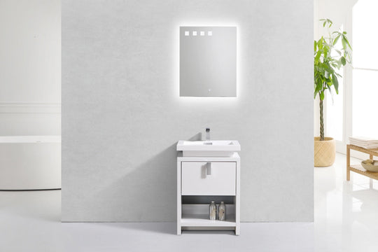 Levi 24" Modern Bathroom Vanity w/ Cubby Hole - Home and Bath Depot