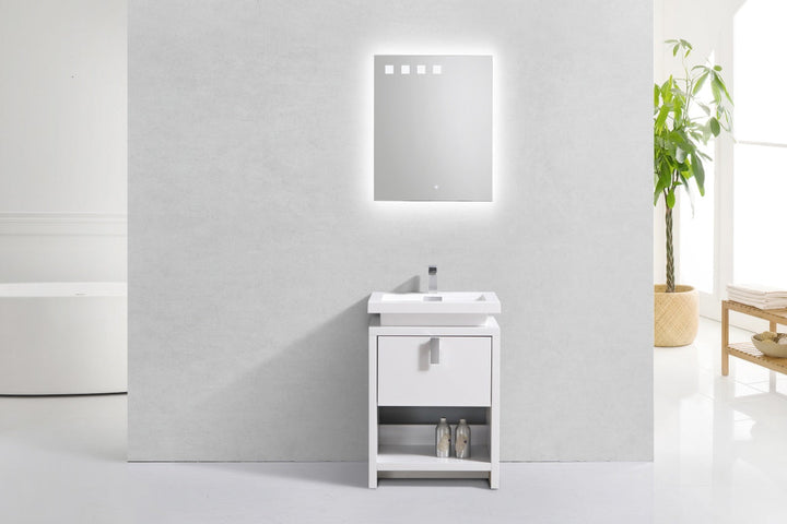 Levi 24" Modern Bathroom Vanity w/ Cubby Hole - Home and Bath Depot