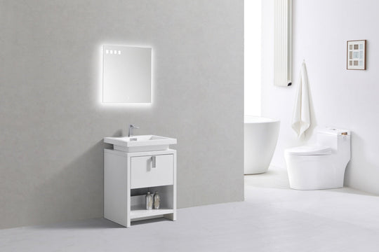 Levi 24" Modern Bathroom Vanity w/ Cubby Hole - Home and Bath Depot