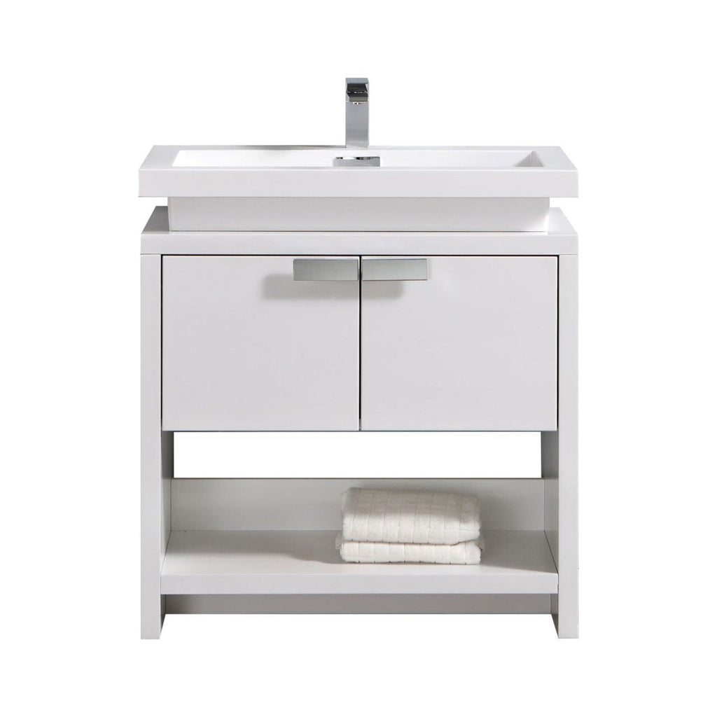 Levi 30" Modern Bathroom Vanity w/ Cubby Hole - Home and Bath Depot