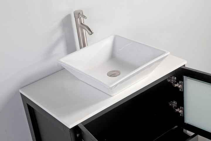 Vanity Art - Monaco 30" Single Vessel Sink Bathroom Vanity Set with Sink and Mirror - Bhdepot 