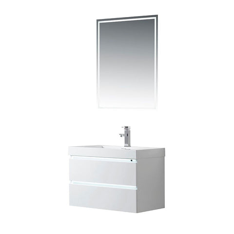 Vanity Art - Riga 30" LED Lighted Wall-Mount Single Sink Bathroom Vanity - Bhdepot 