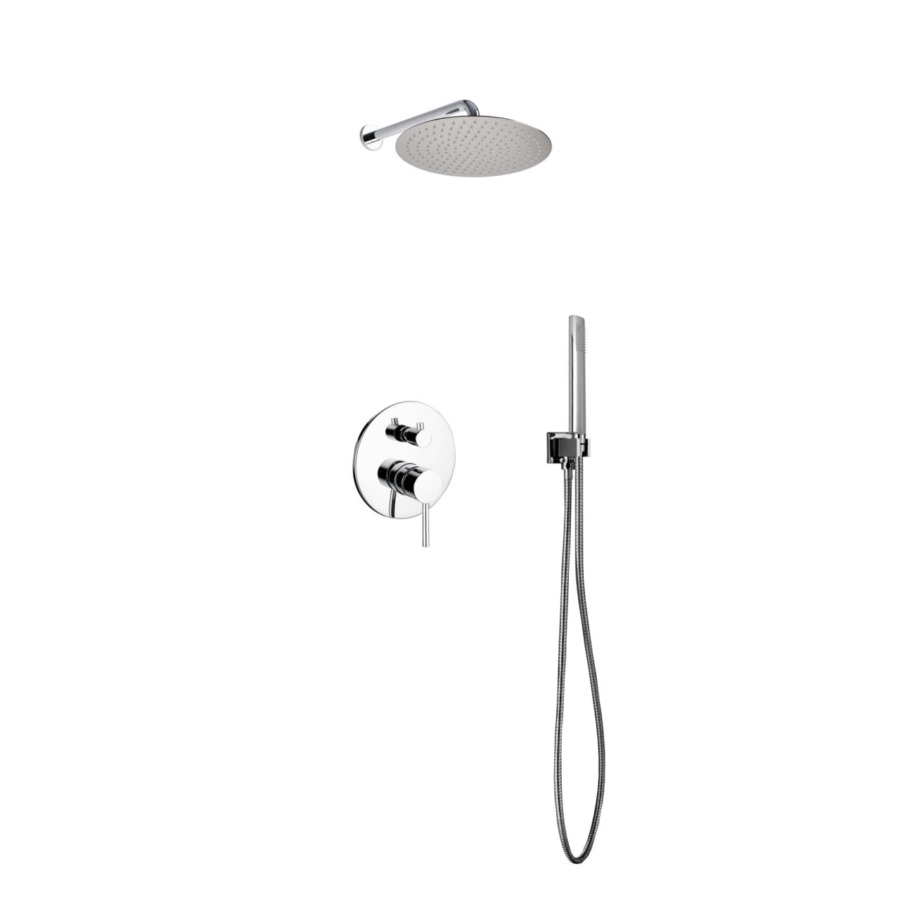 Aqua Rondo Shower Set w/ Rain Shower and Handheld - Home and Bath Depot