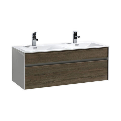 Fitto 48" Wall Mount Modern Bathroom Vanity - Double Sink - Home and Bath Depot