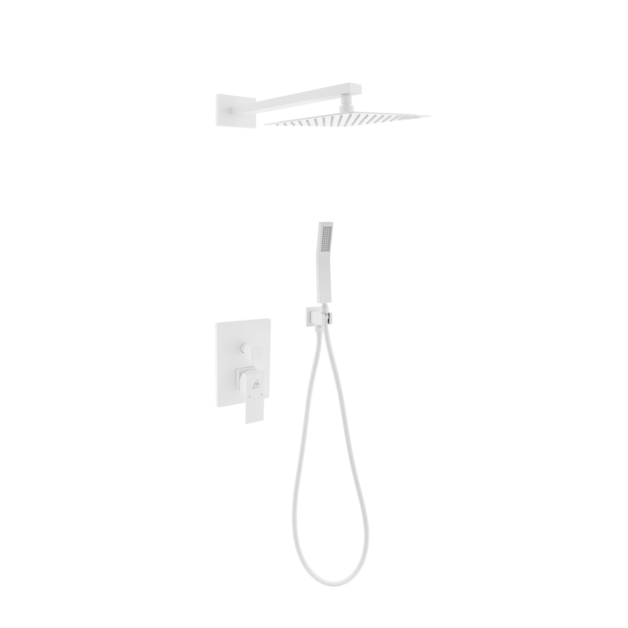 Aqua Piazza Brass Shower Set with Square Rain Shower and Handheld - Home and Bath Depot