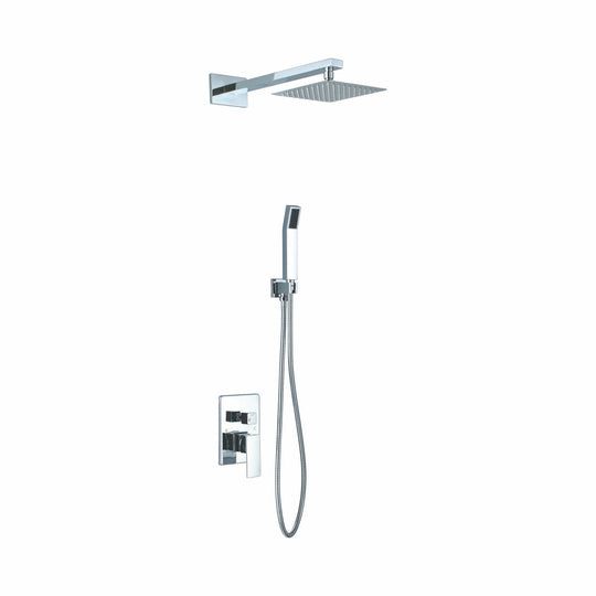 Aqua Piazza Brass Shower Set with Square Rain Shower and Handheld - Home and Bath Depot