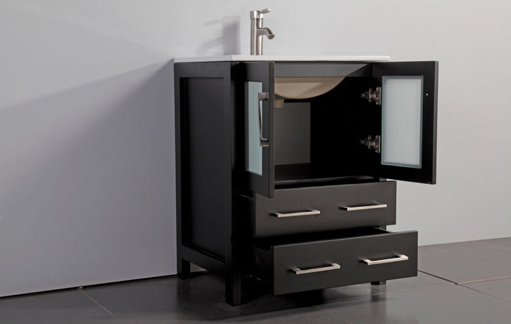 Vanity Art - London 84" Double Sink Bathroom Vanity Set with Sink and Mirrors - 3 Side Cabinets - Bhdepot 